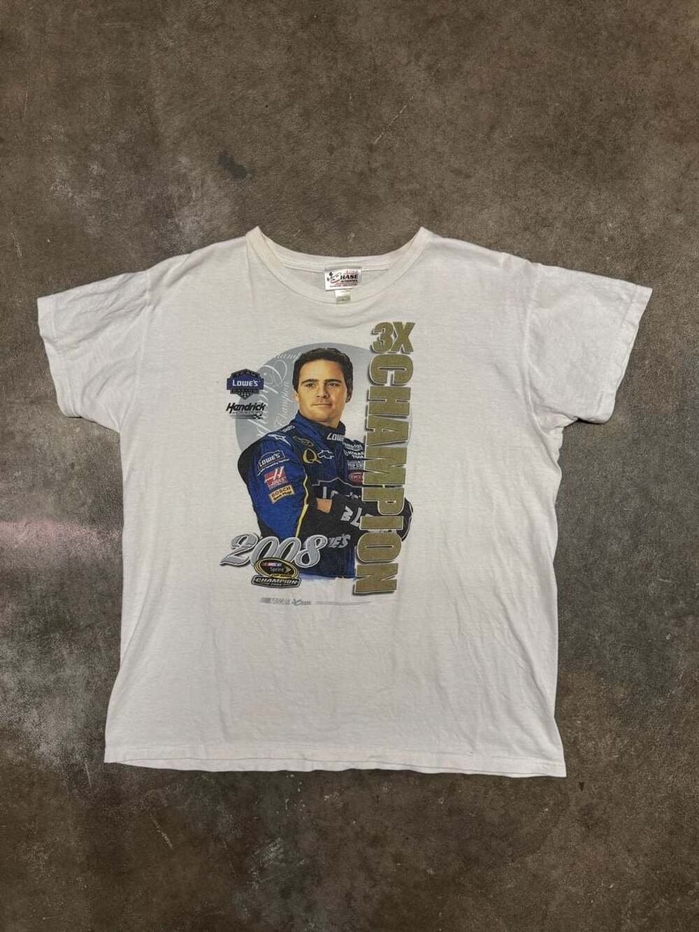 Chase Authentics Jimmie Johnson 2008 3X NASCAR Champion T-Shirt Size L